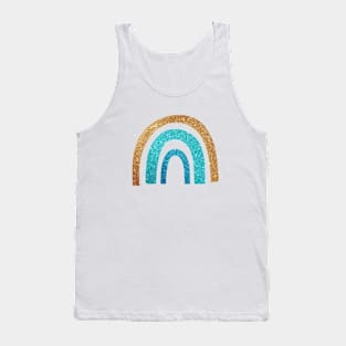 Gold & Blue Glitter Rainbow Tank Top